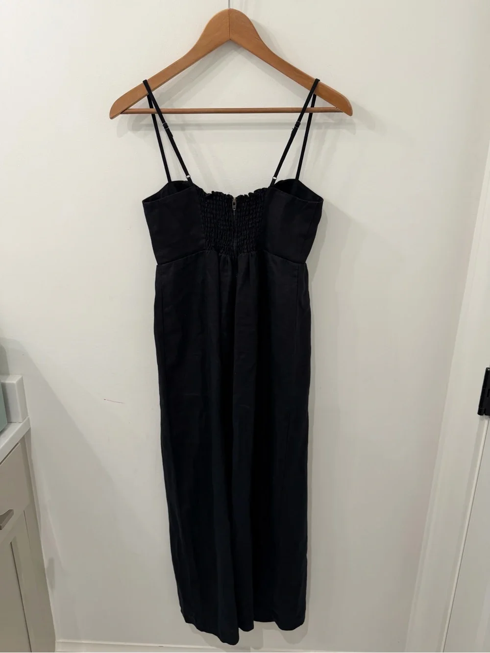NEW Reformation Odette Black Linen Midi Dress Size 4 - Picture 7 of 9